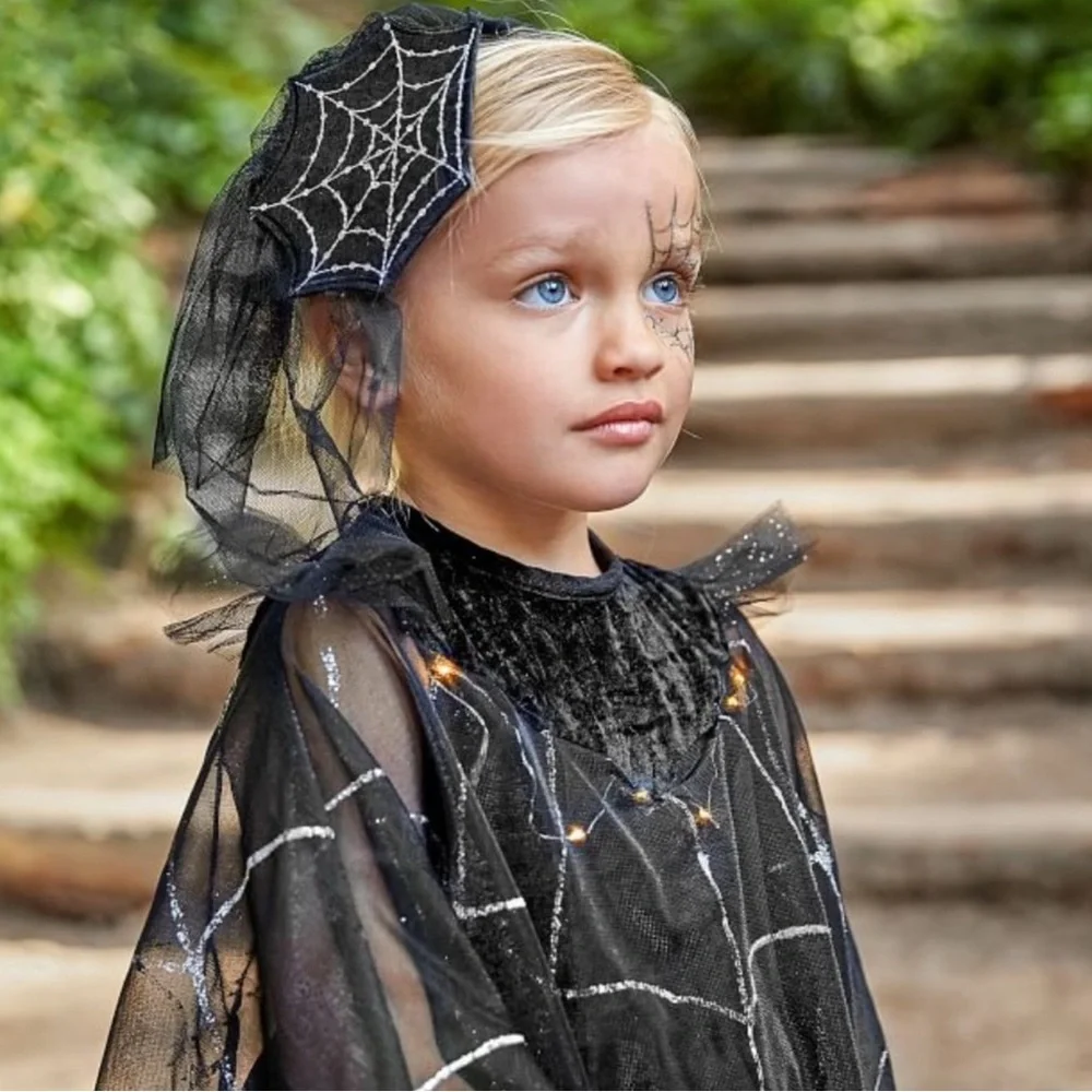 NWOT Pottery Barn Kids Black Spider Queen Costume - Picture 3 of 16